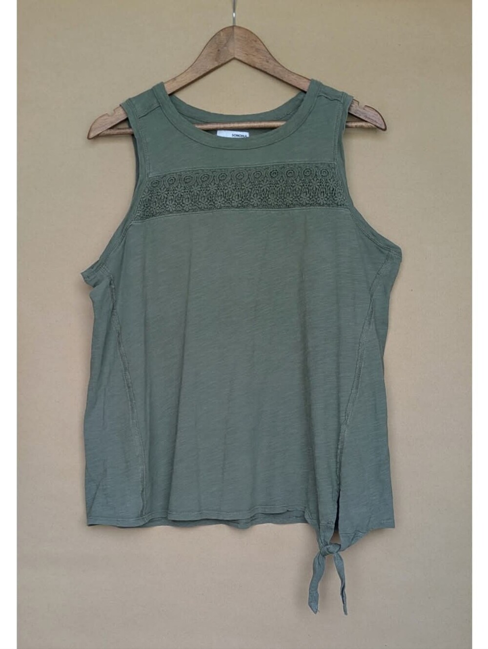 Sonoma Green Sleeveless Side-Tie Top